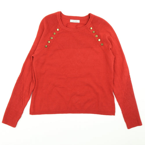 Per Una Womens Red  Knit Pullover Jumper Size 12