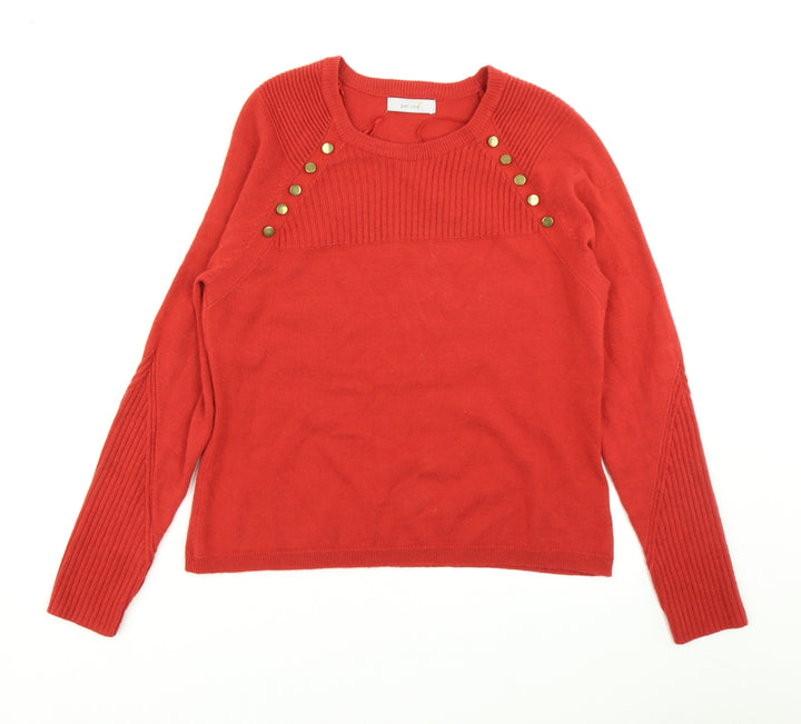 Per Una Womens Red  Knit Pullover Jumper Size 12