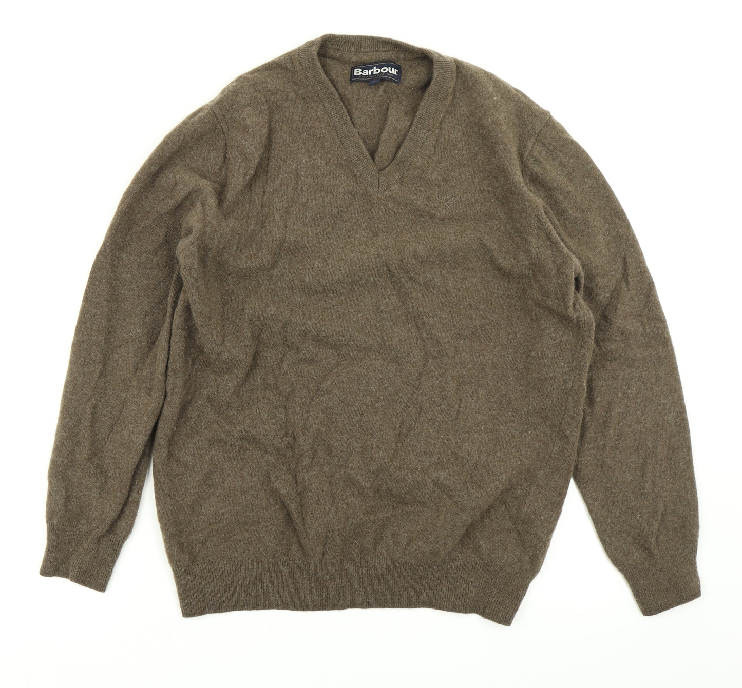 Barbour Mens Brown  Knit Pullover Jumper Size L