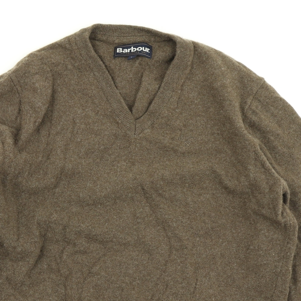 Barbour Mens Brown  Knit Pullover Jumper Size L