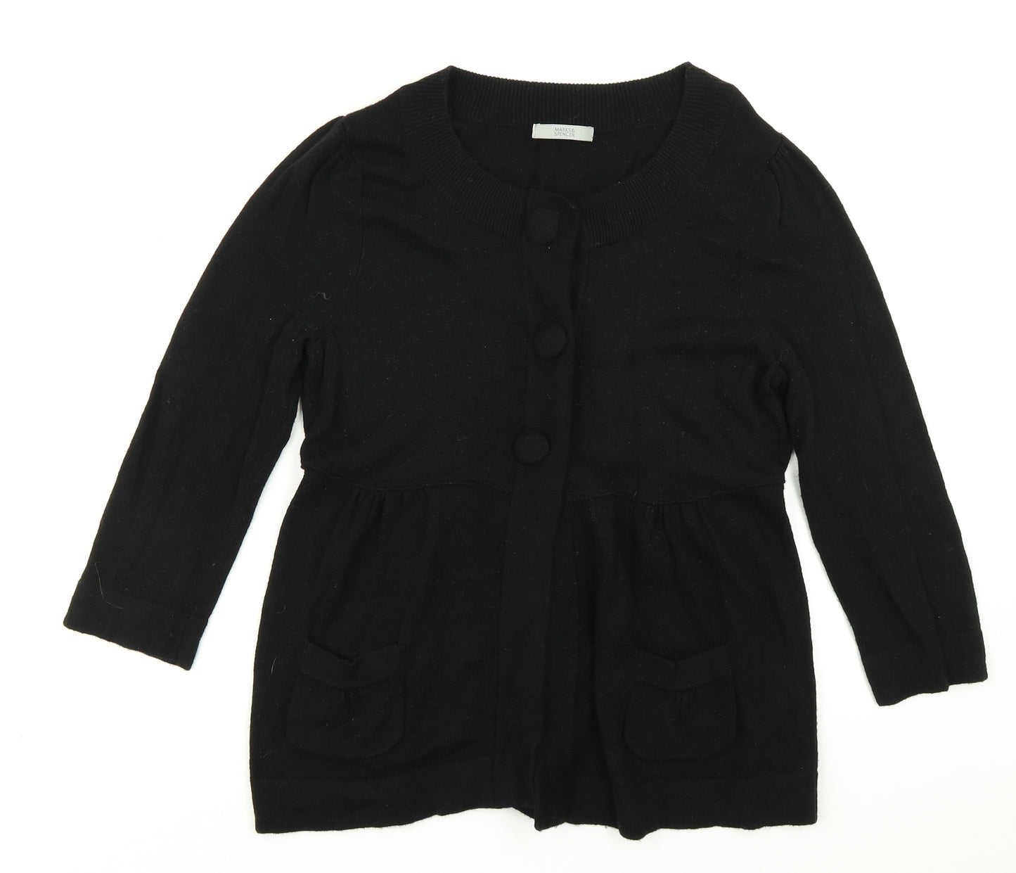 Marks & Spencer Womens Black  Knit Cardigan Jumper Size 10