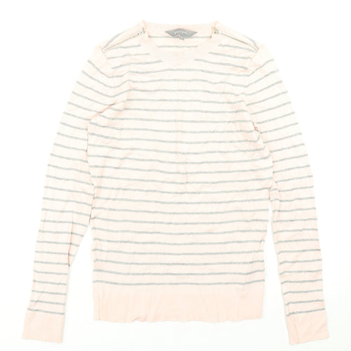 Principles Womens Pink Striped Knit Pullover Jumper Size 8