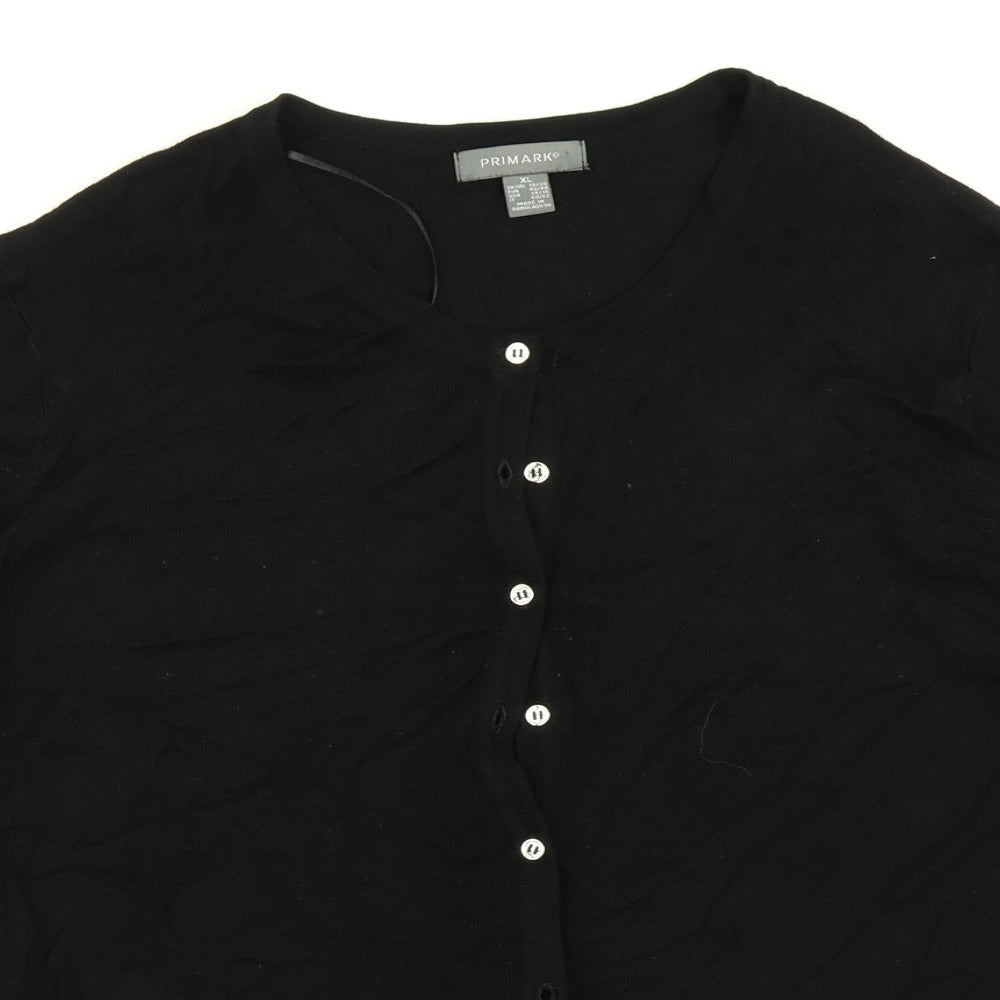 Primark Womens Black  Knit Cardigan Jumper Size XL