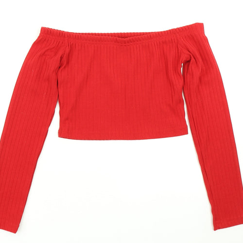 SheIn Womens Red   Cropped T-Shirt Size S