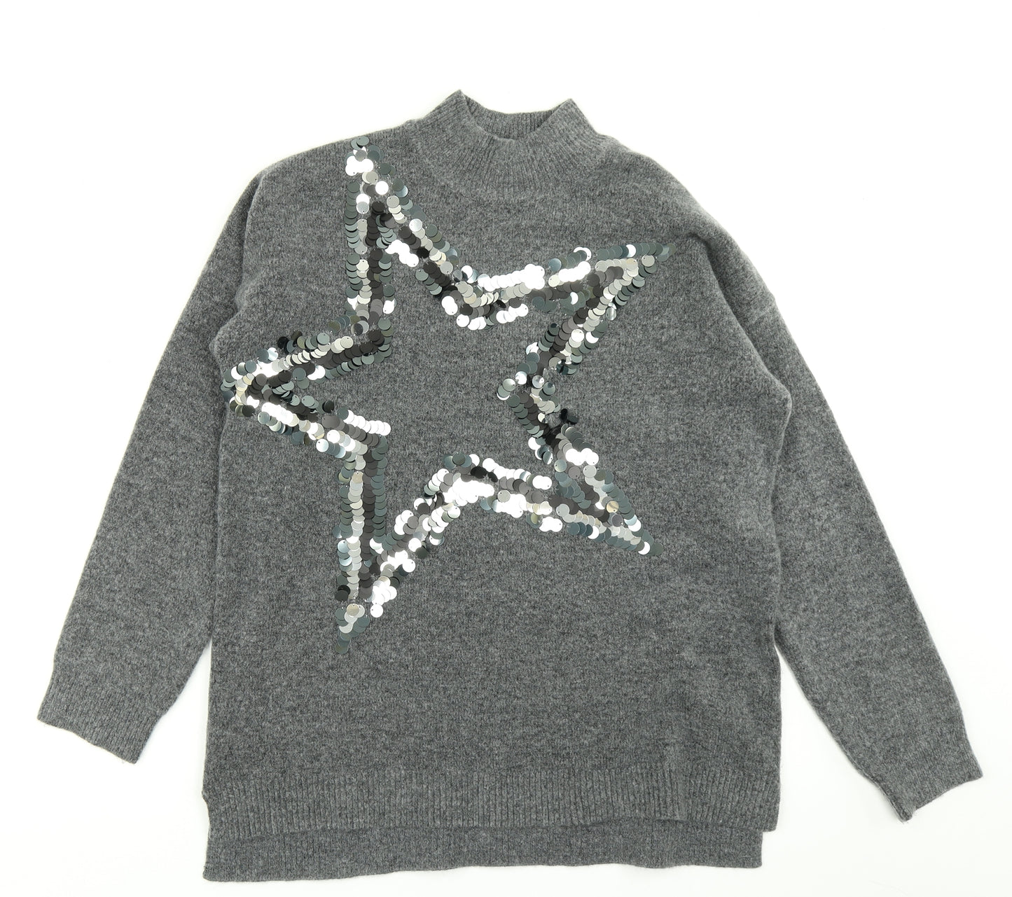 F&F Womens Grey  Knit Pullover Jumper Size 12