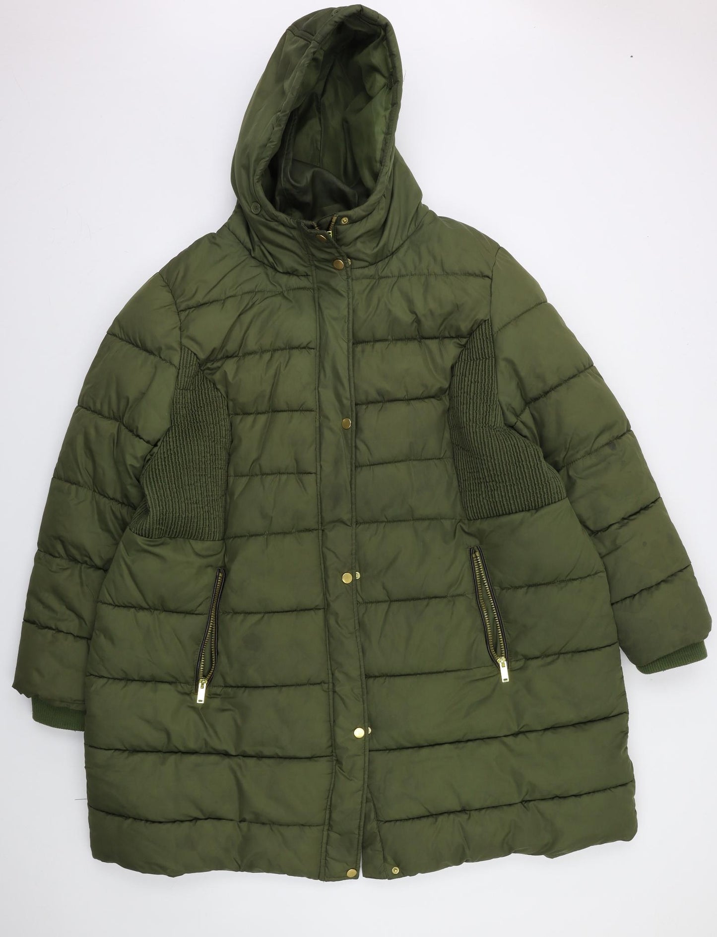Bonmarché Womens Green   Parka Coat Size 24