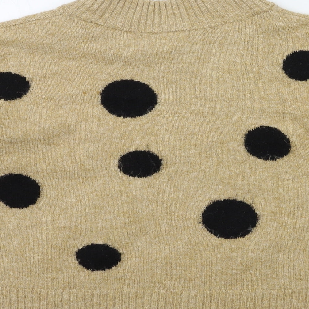 Marks and Spencer Womens Brown Polka Dot Knit Pullover Jumper Size M