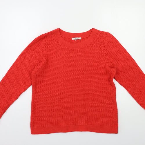 TU Womens Red  Knit Pullover Jumper Size 12