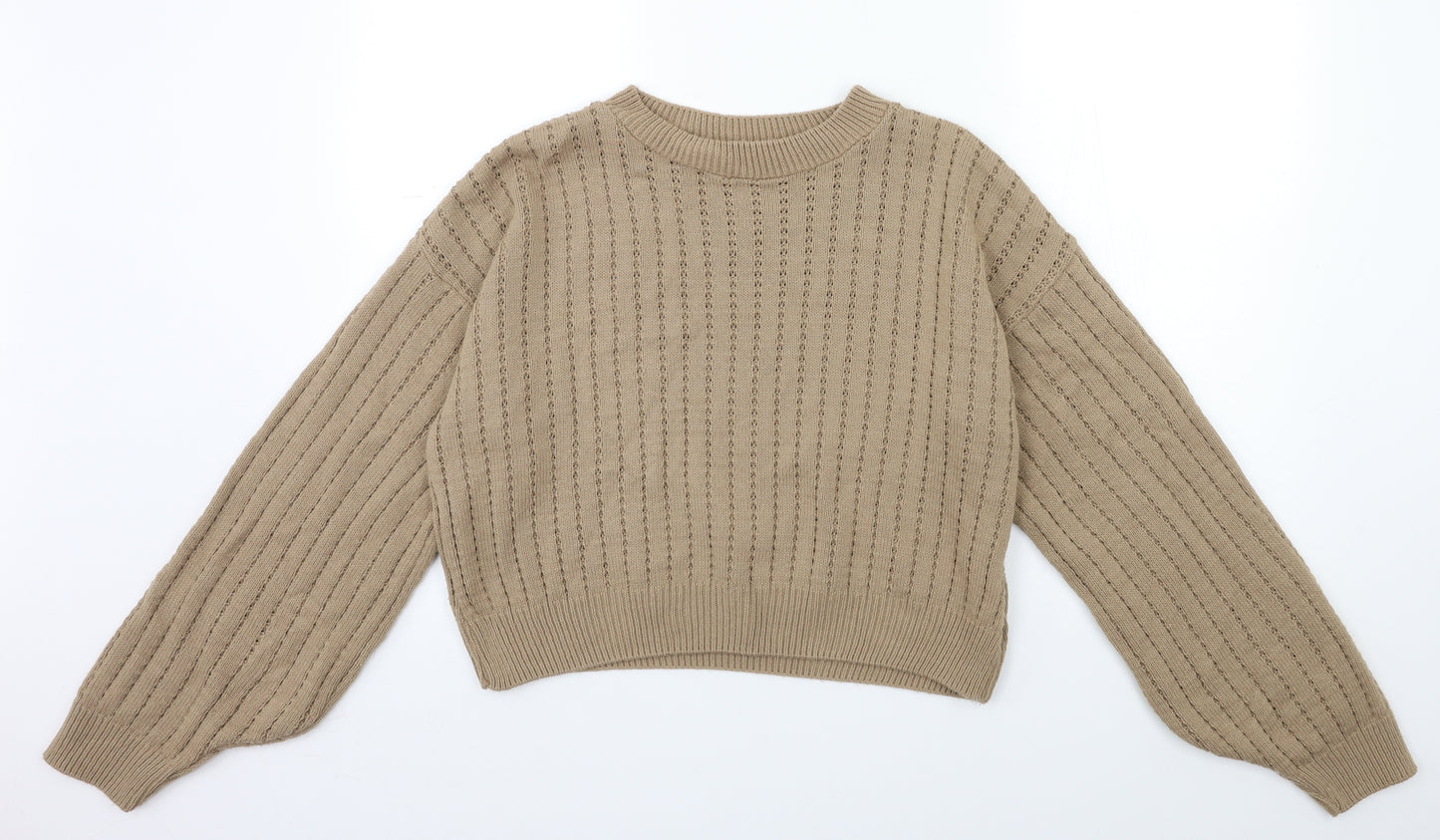 PRETTYLITTLETHING Womens Beige  Knit Pullover Jumper Size M