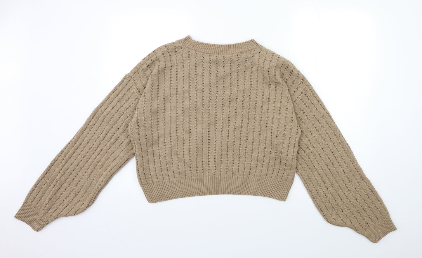 PRETTYLITTLETHING Womens Beige  Knit Pullover Jumper Size M