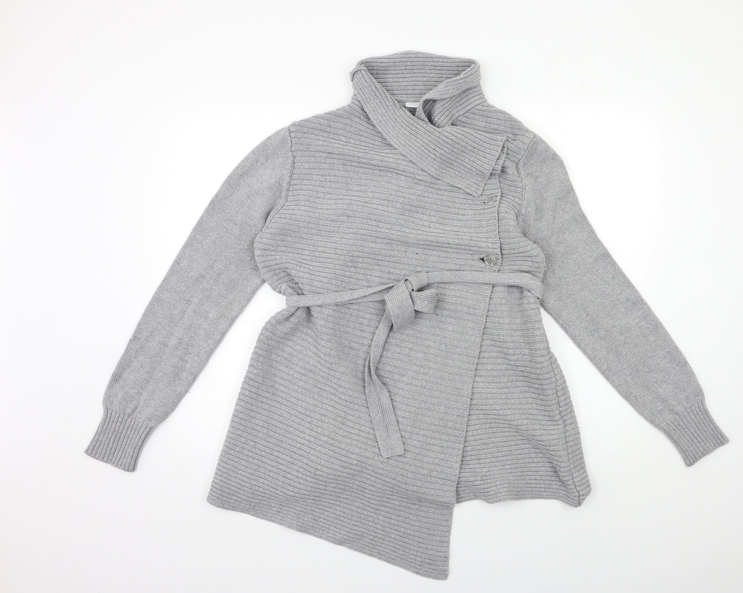 JoJo Maman Bébé Womens Grey  Knit Cardigan Jumper Size M