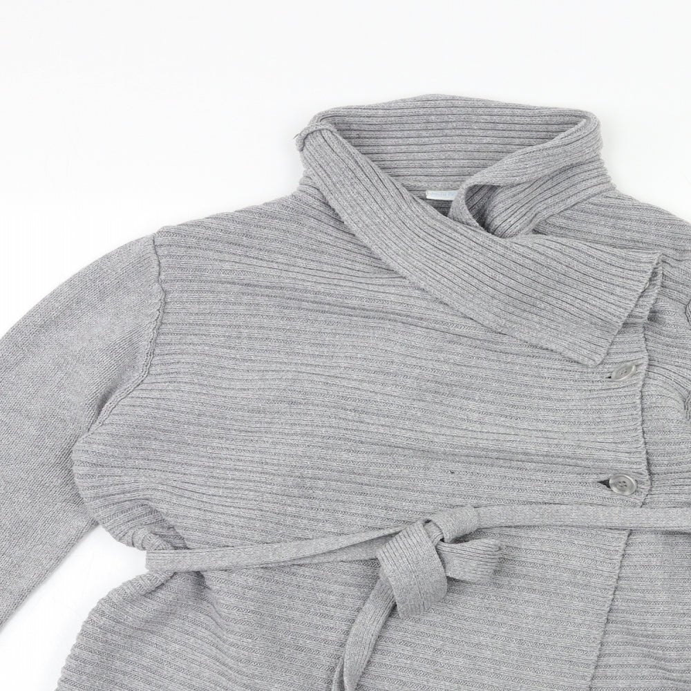 JoJo Maman Bébé Womens Grey  Knit Cardigan Jumper Size M