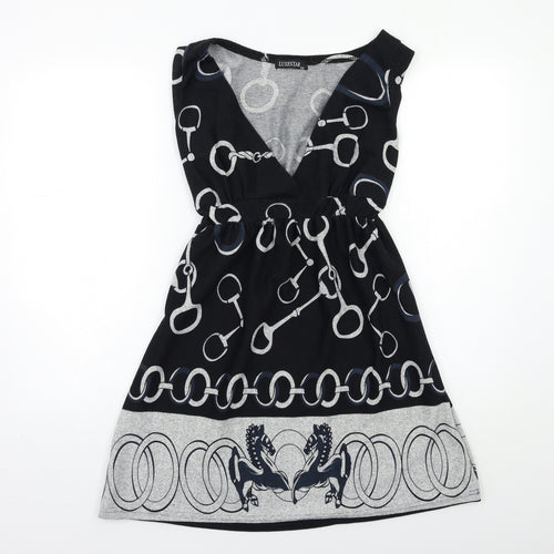 Luxestar Womens Black Geometric  Jumper Dress  Size M