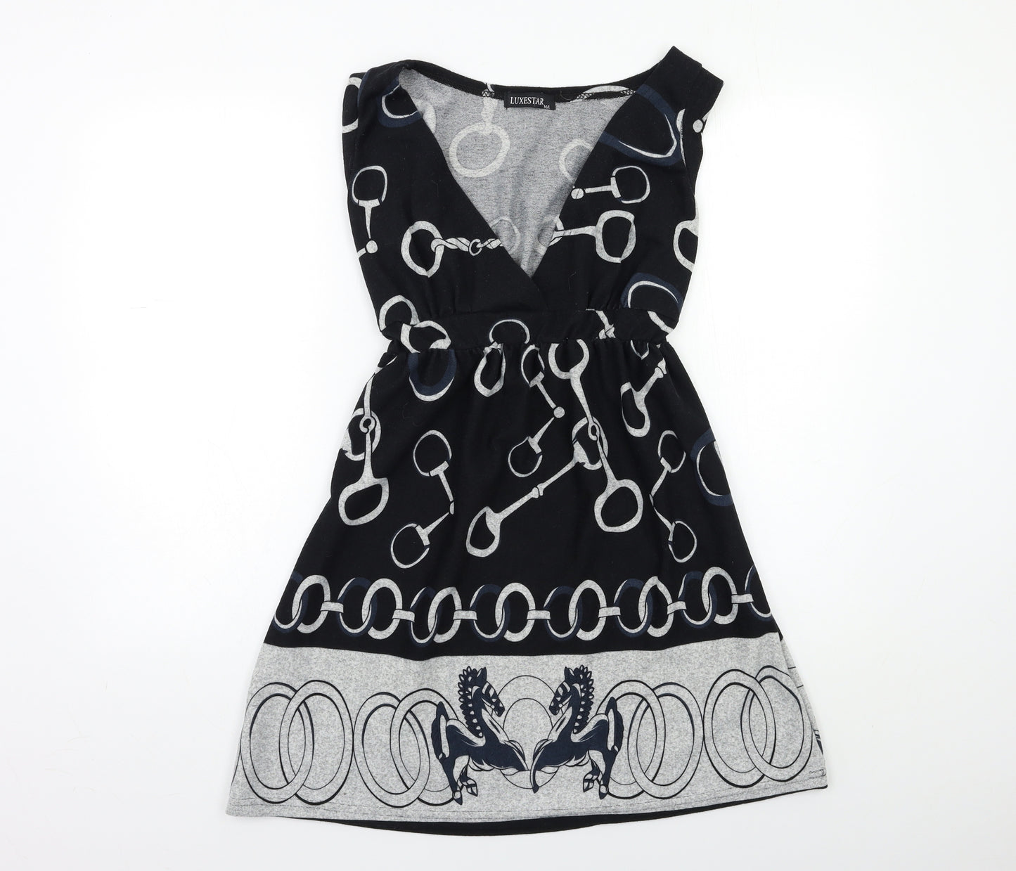 Luxestar Womens Black Geometric  Jumper Dress  Size M