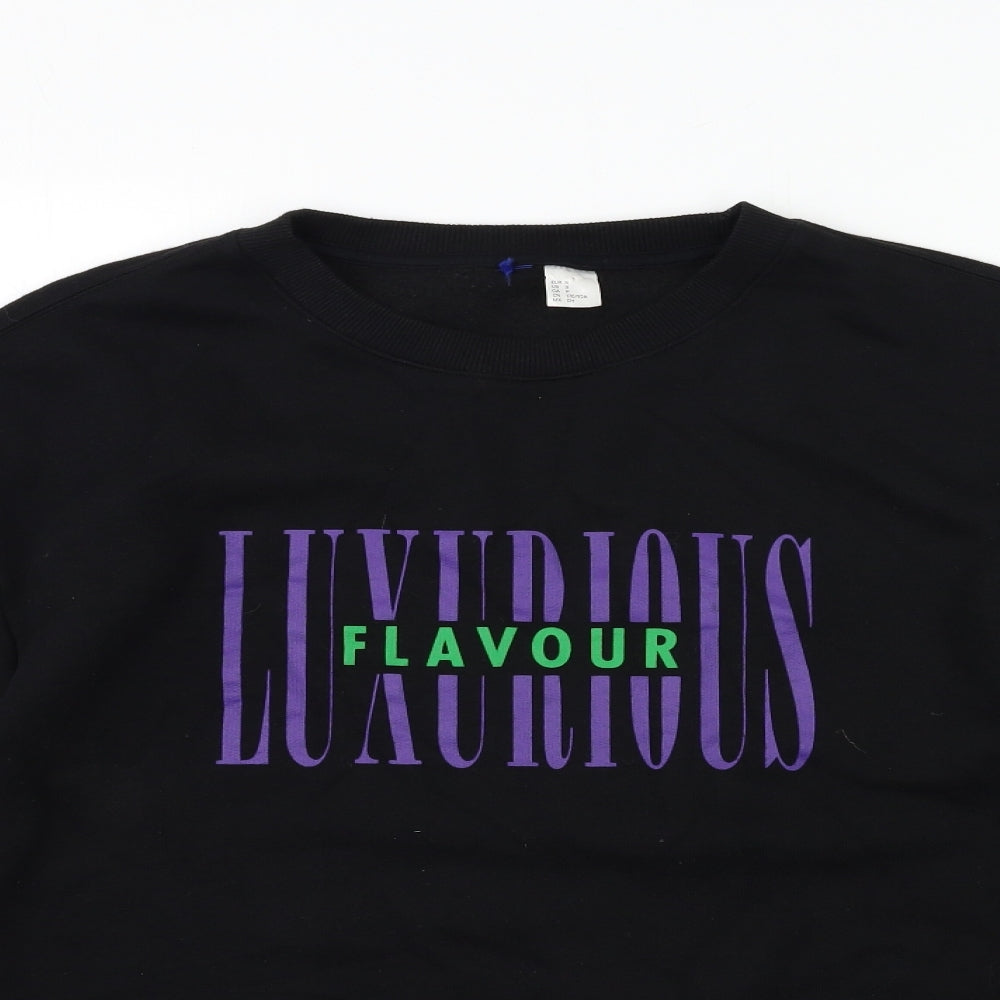 H&M Mens Black   Pullover Sweatshirt Size S