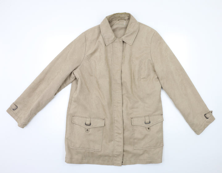 Bonmarché Womens Beige Overcoat Coat Size M