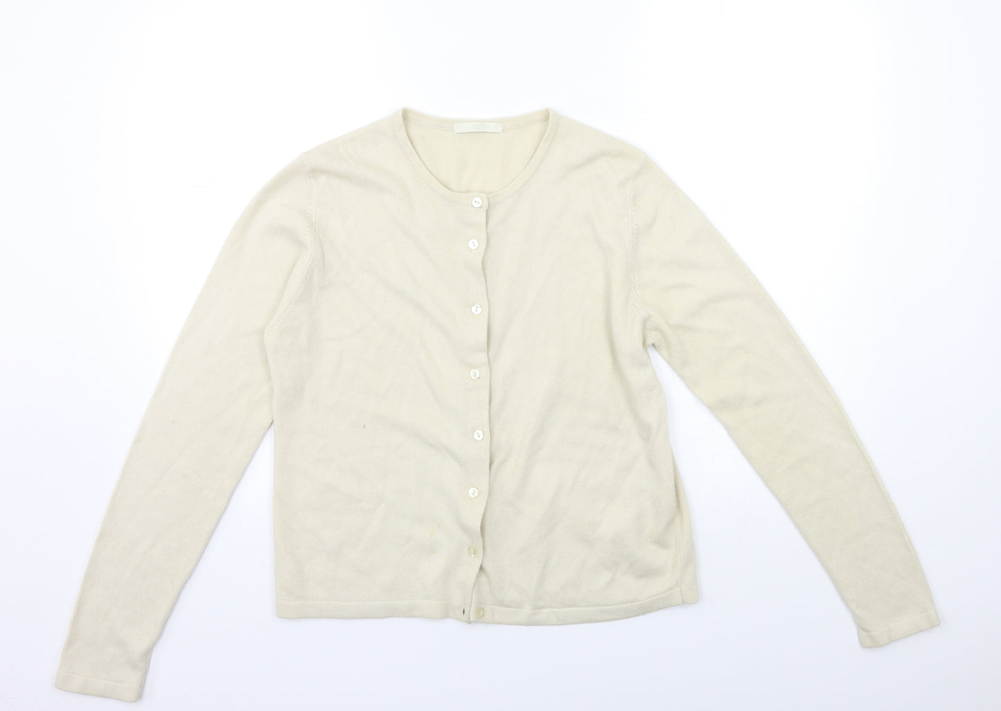 Marks and Spencer Womens Beige  Knit Cardigan Jumper Size 14