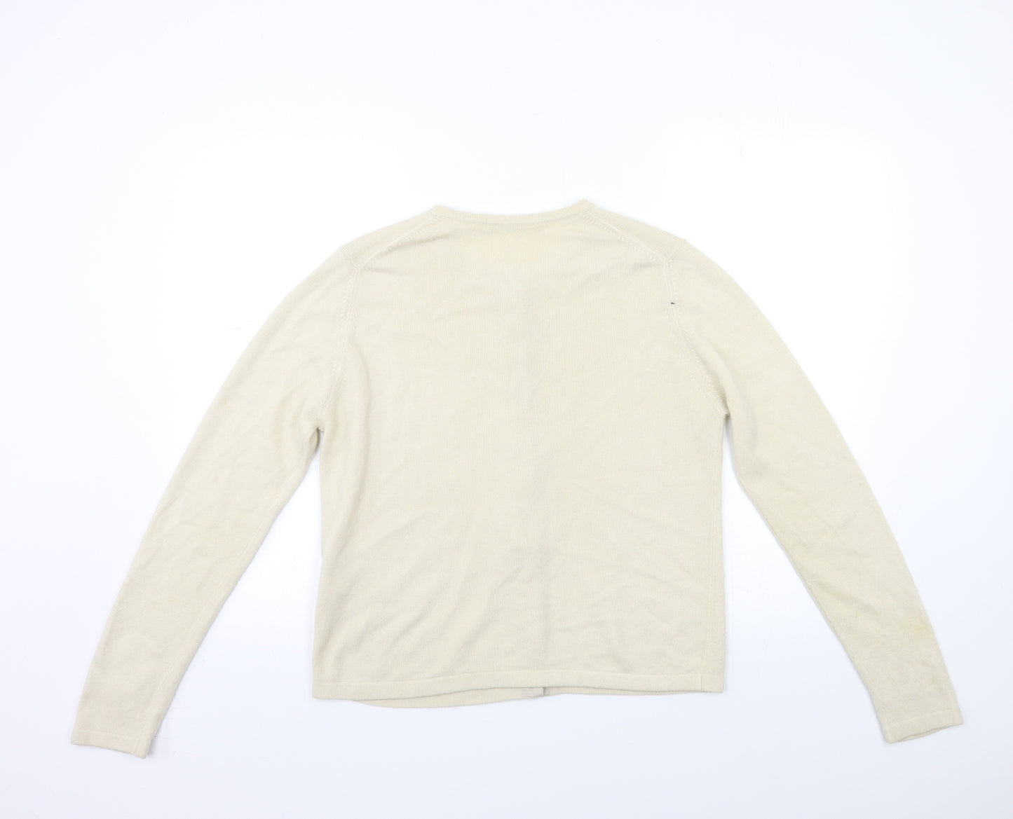 Marks and Spencer Womens Beige  Knit Cardigan Jumper Size 14