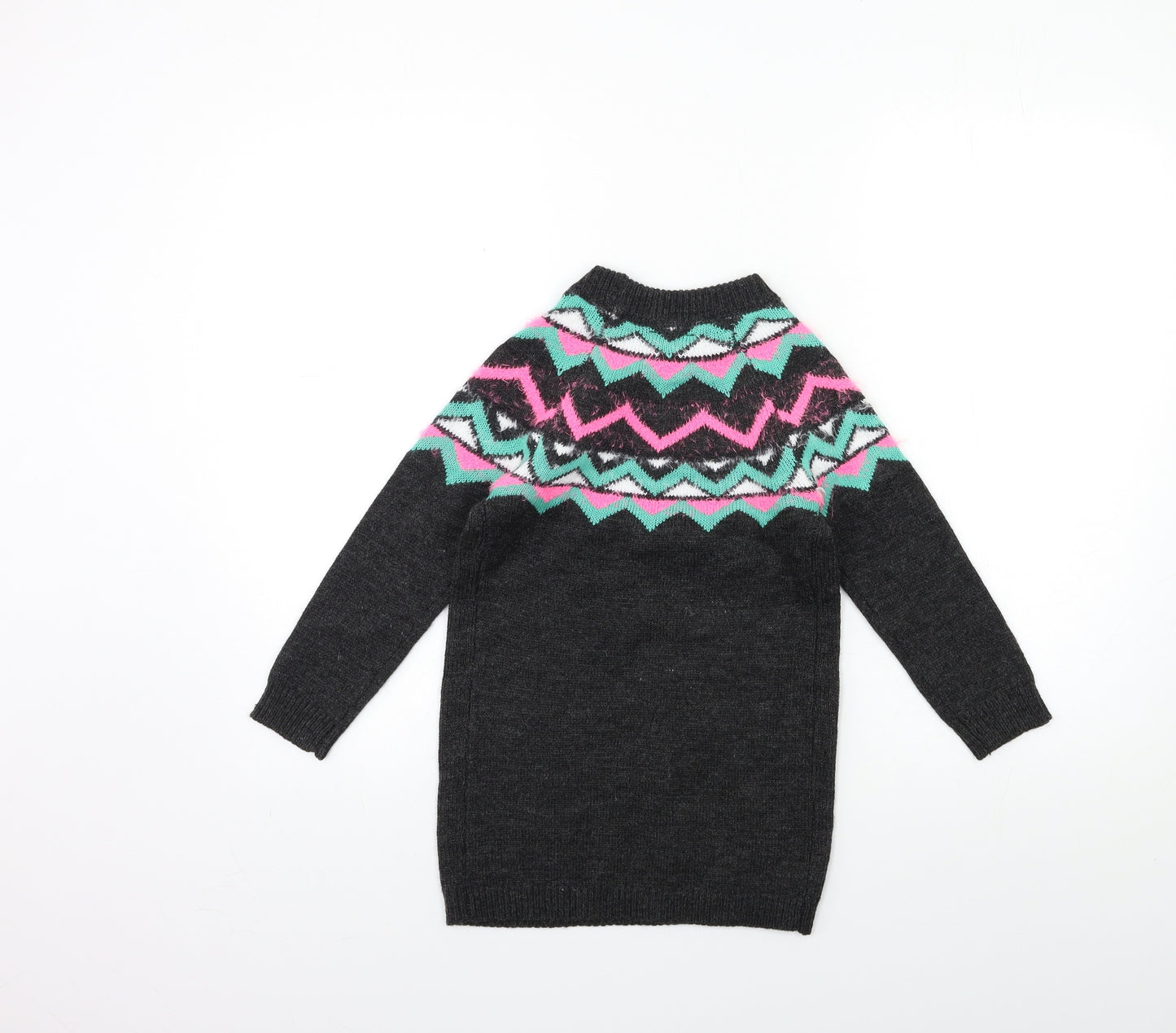 Matalan Girls Grey  Knit Pullover Jumper Size 6 Years