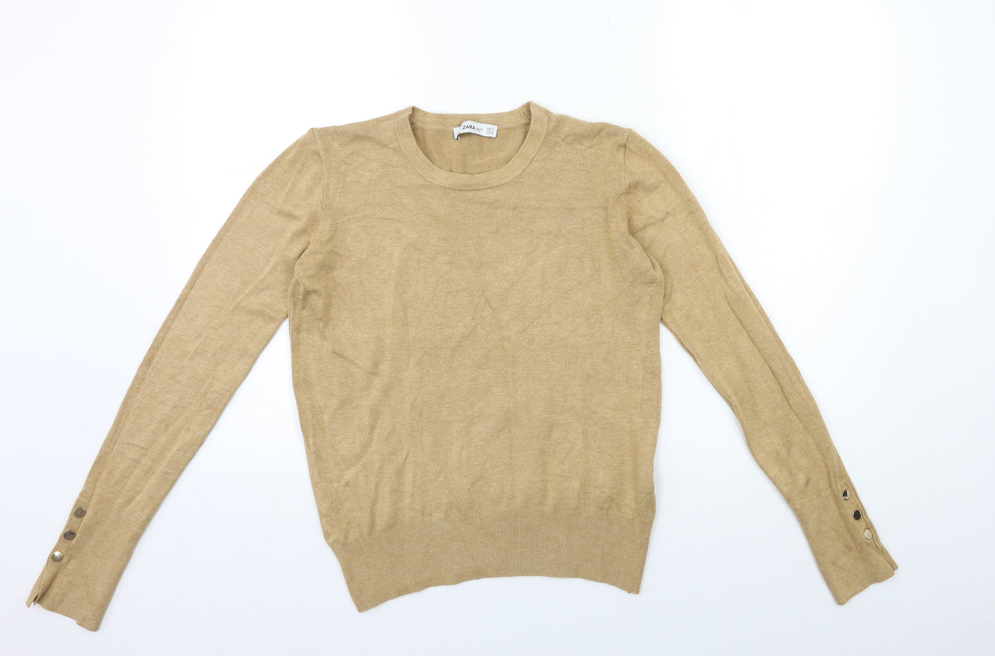 Zara Womens Beige  Knit Pullover Jumper Size M