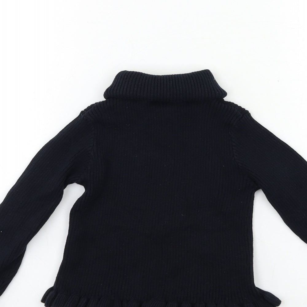 Matalan Girls Black  Knit Pullover Jumper Size 7 Years