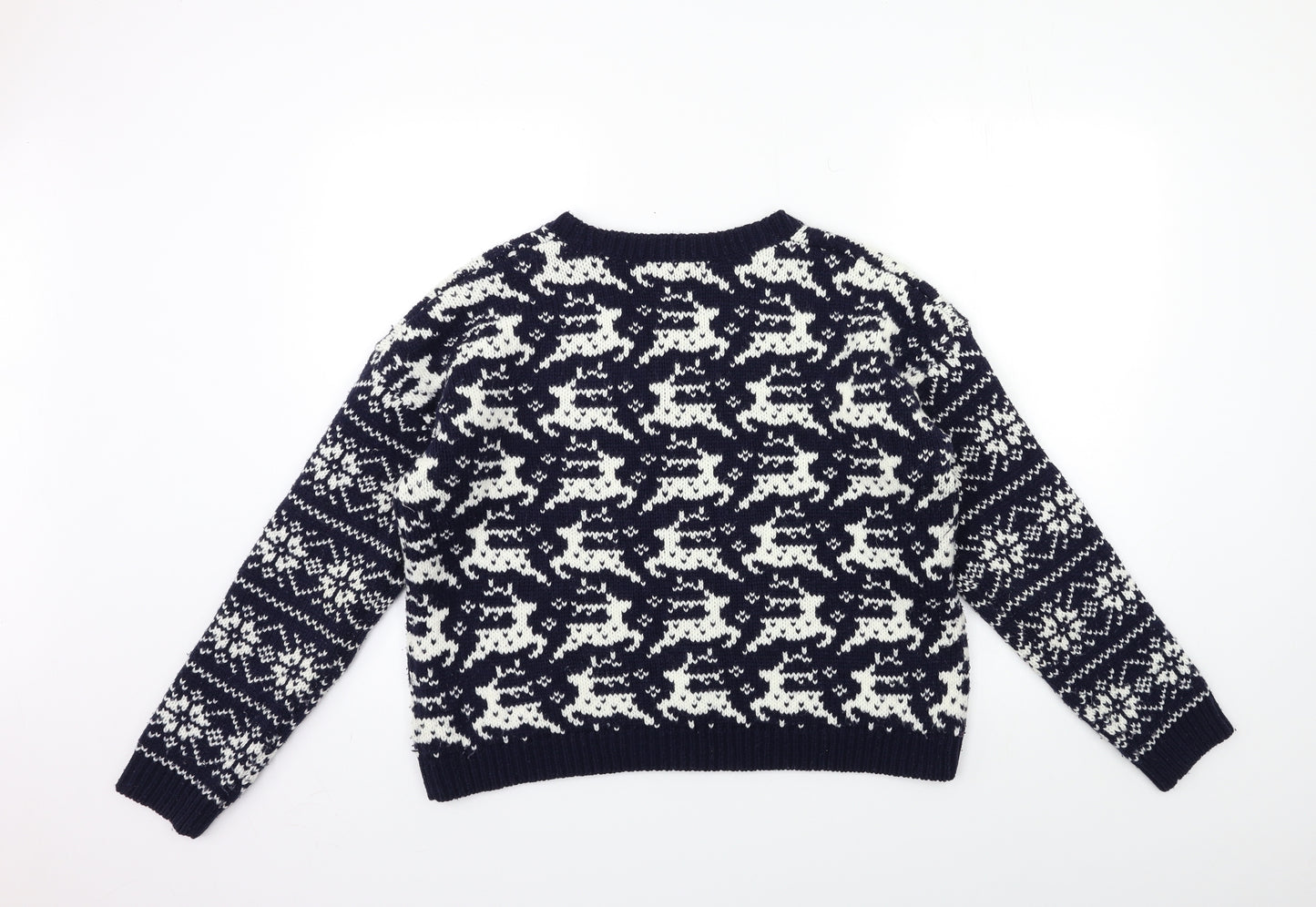 TU Womens Blue Striped Knit Pullover Jumper Size 16