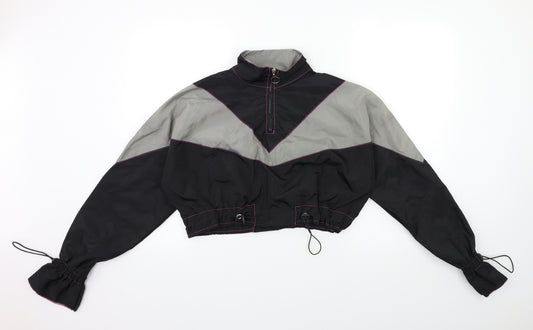 Front view of PRETTYLITTLETHING women’s black jacket, size UK 8