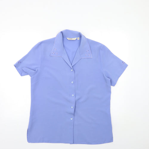 EWM Womens Blue   Basic Button-Up Size 12