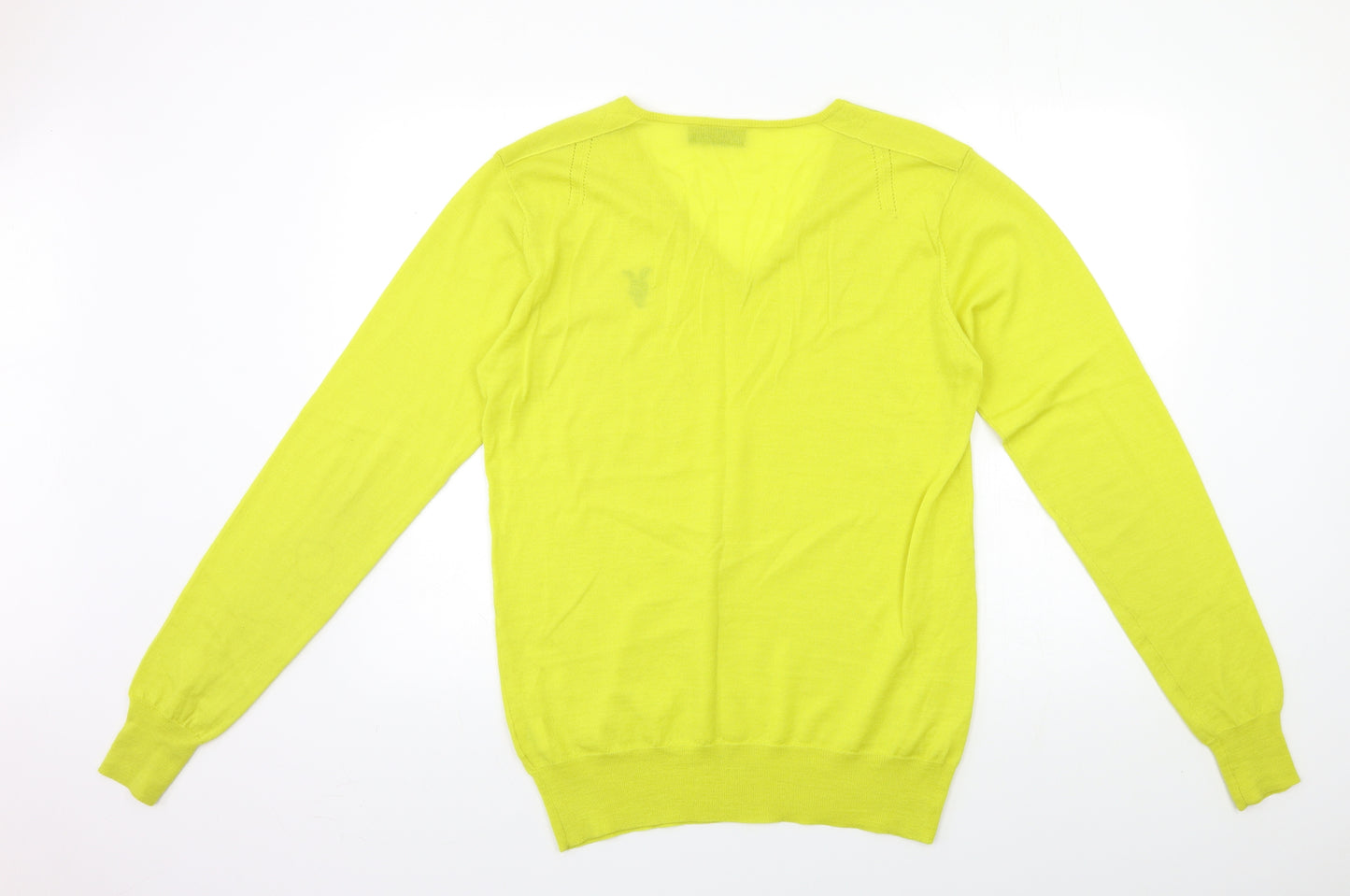 AllSaints Mens Yellow  Knit Pullover Jumper Size L