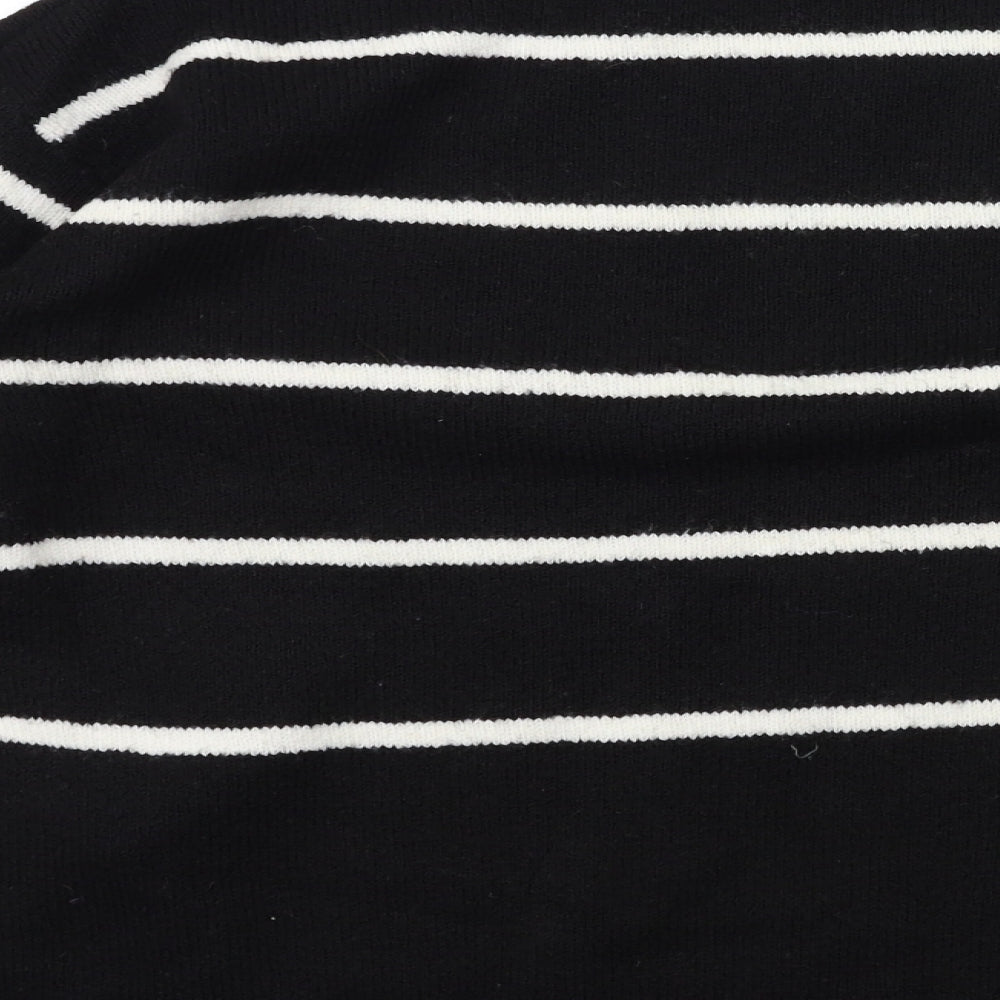 Marks and Spencer Womens Black Striped Knit Pullover Jumper Size S