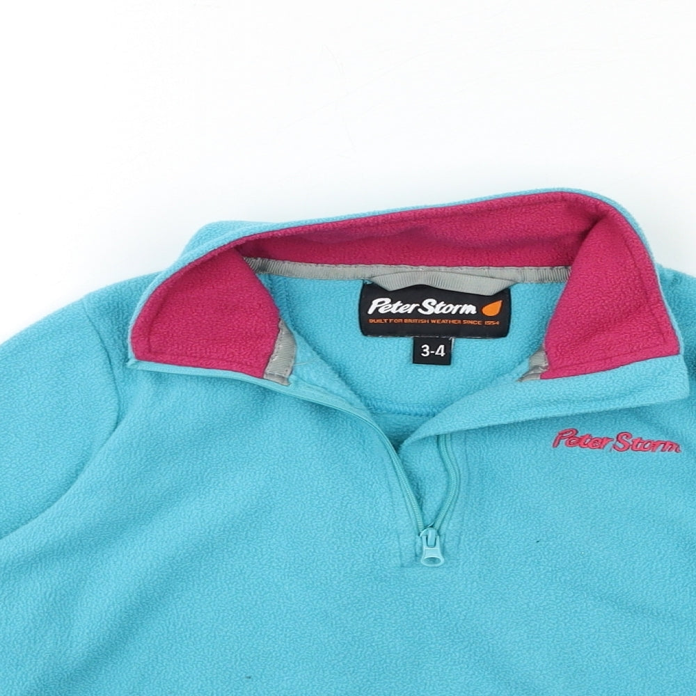 Peter Storm Girls Blue  Fleece Jacket  Size 3-4 Years