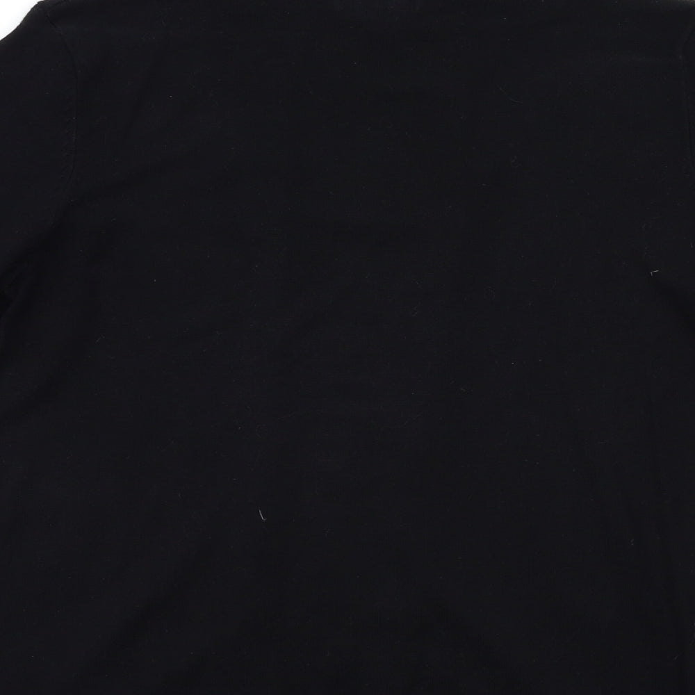 M&Co Womens Black Striped Knit Pullover Jumper Size 12