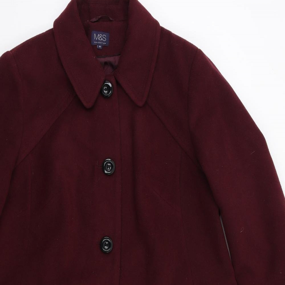 Marks and Spencer Womens Red   Overcoat Coat Size 16