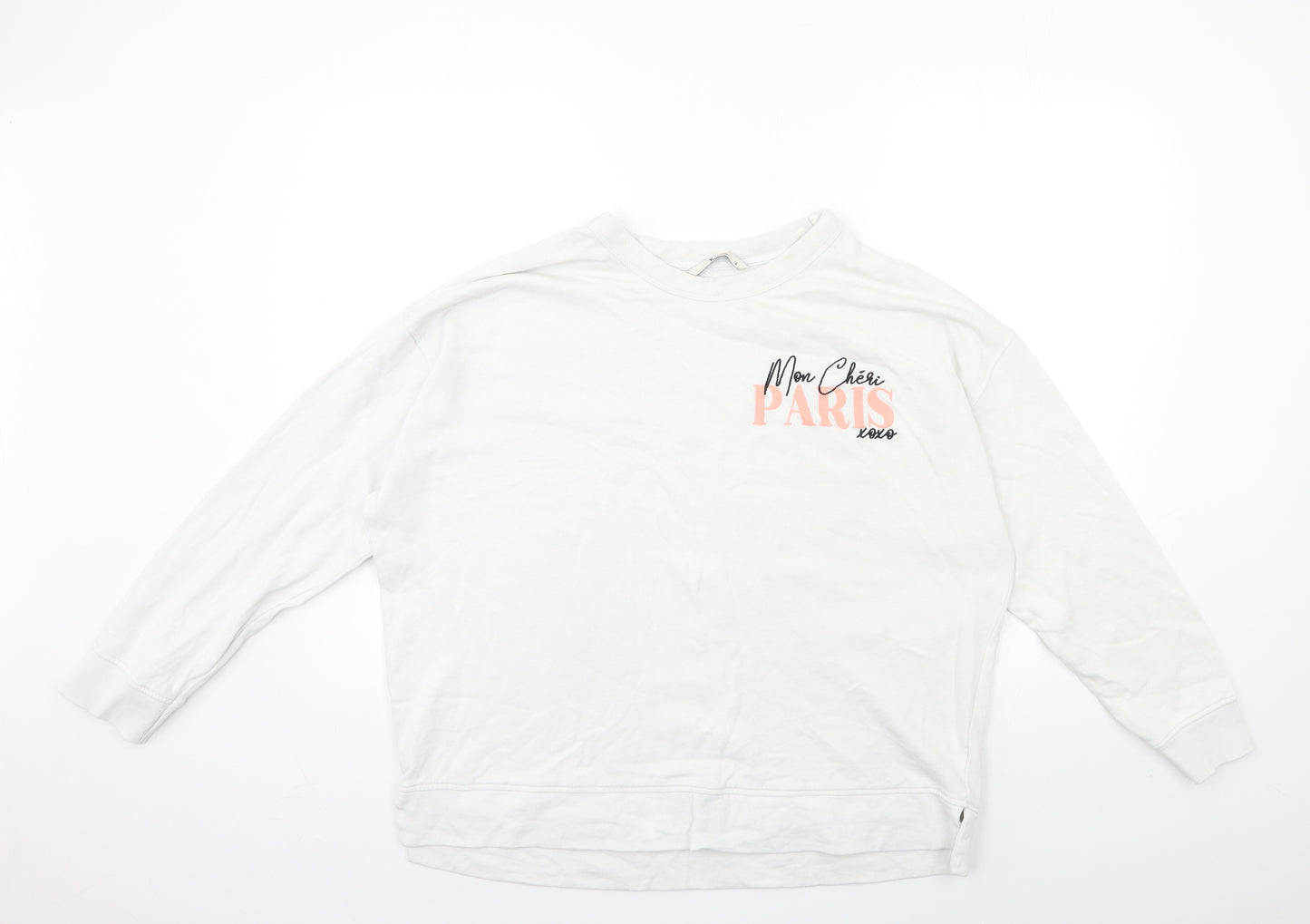 TU Womens White   Pullover Sweatshirt Size 18