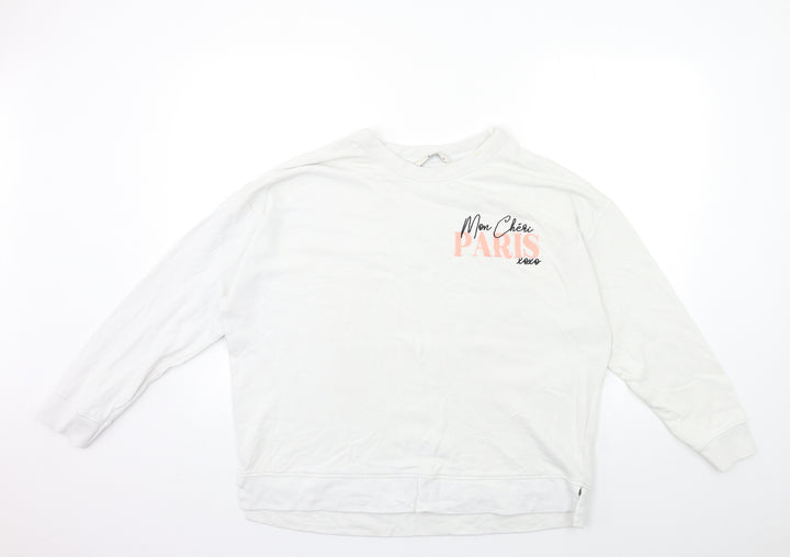 TU Womens White   Pullover Sweatshirt Size 18