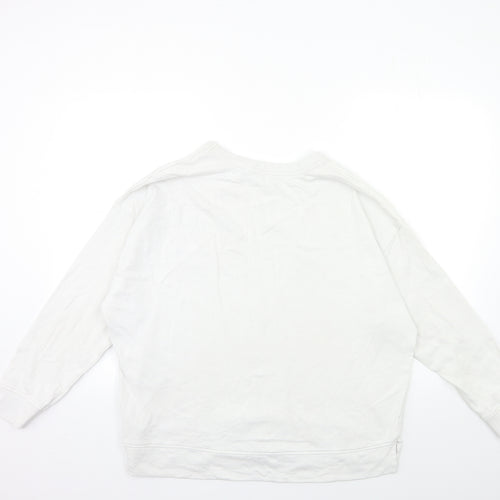 TU Womens White   Pullover Sweatshirt Size 18