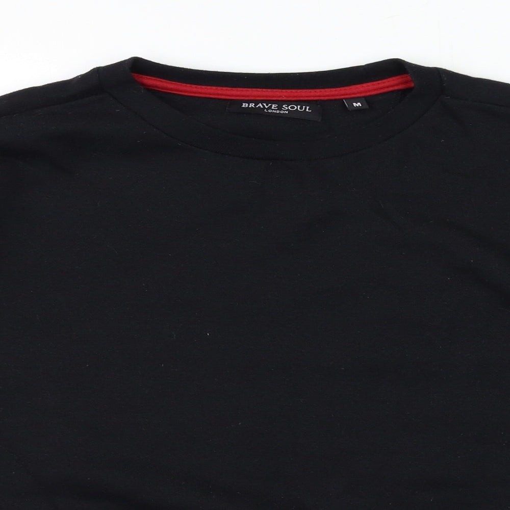 Brave Soul Mens Black   Pullover Sweatshirt Size M