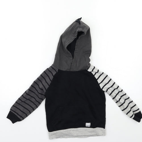 George Boys Black Striped  Pullover Hoodie Size 3-4 Years