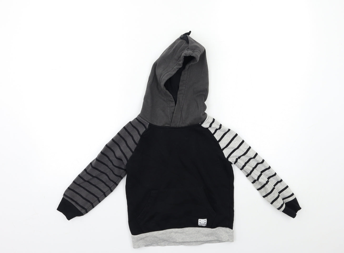 George Boys Black Striped  Pullover Hoodie Size 3-4 Years