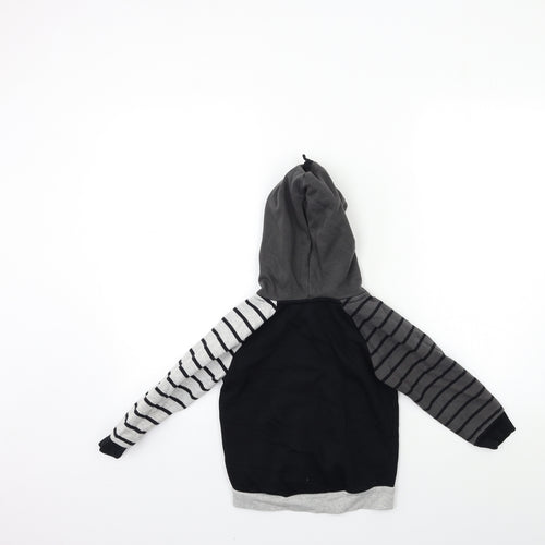 George Boys Black Striped  Pullover Hoodie Size 3-4 Years