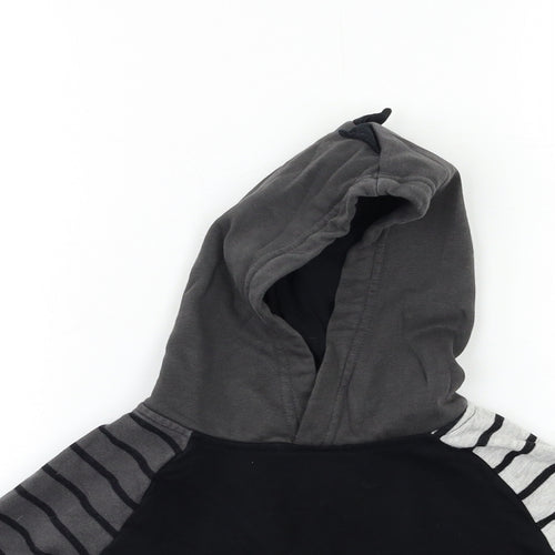 George Boys Black Striped  Pullover Hoodie Size 3-4 Years