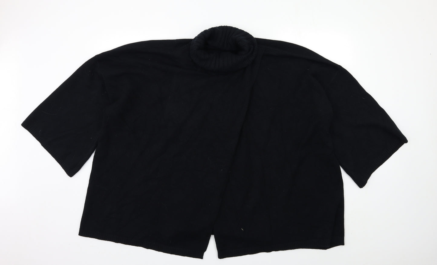 Fox Womens Black  Knit Pullover Jumper One Size