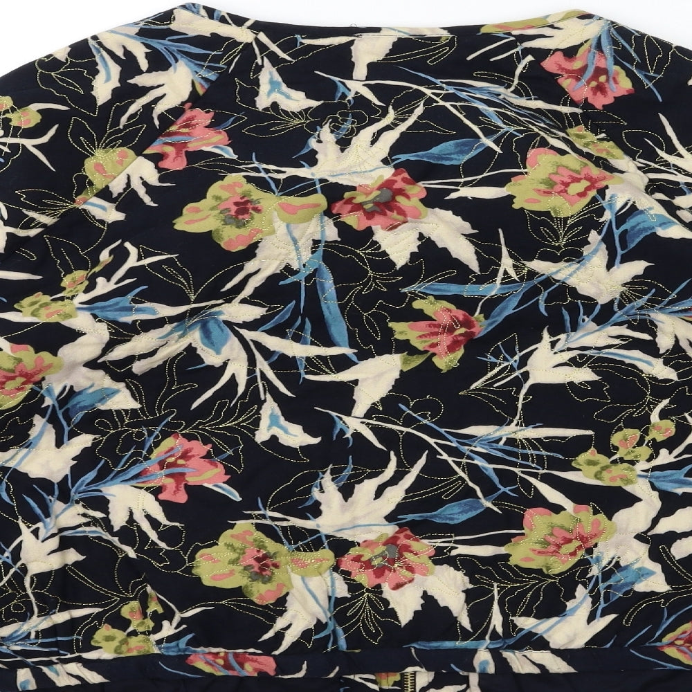 Marks and Spencer Womens Black Floral  Bomber Jacket Jacket Size 16