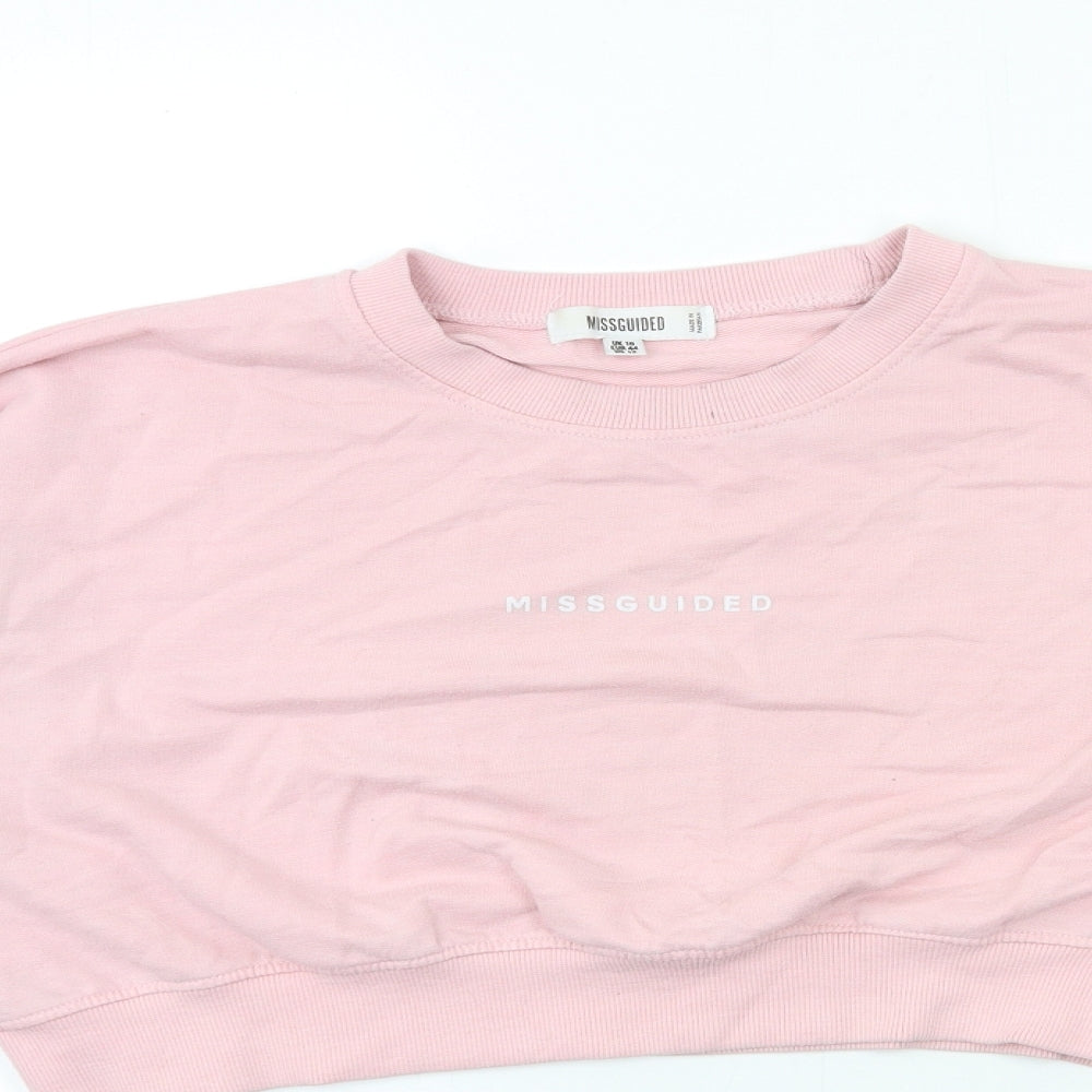 Missguided Womens Pink   Pullover Sweatshirt Size 16
