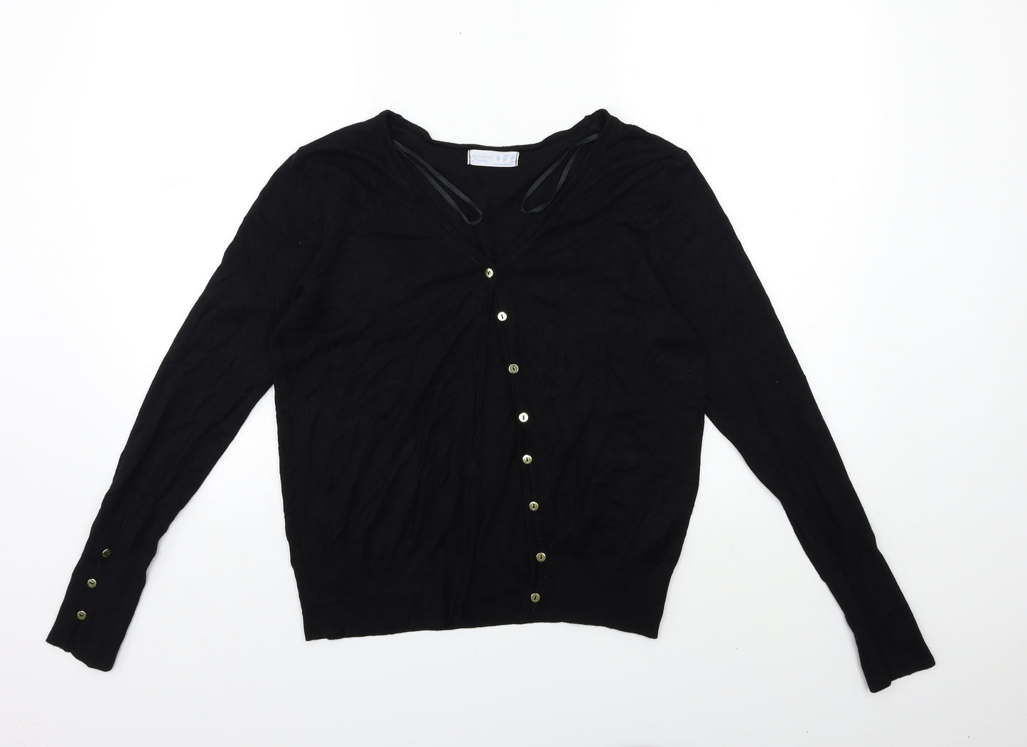Primark Womens Black  Knit Cardigan Jumper Size 10