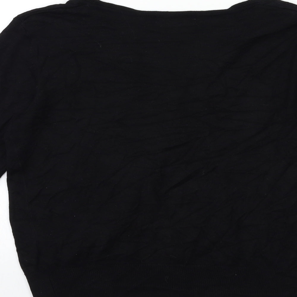 Primark Womens Black  Knit Cardigan Jumper Size 10
