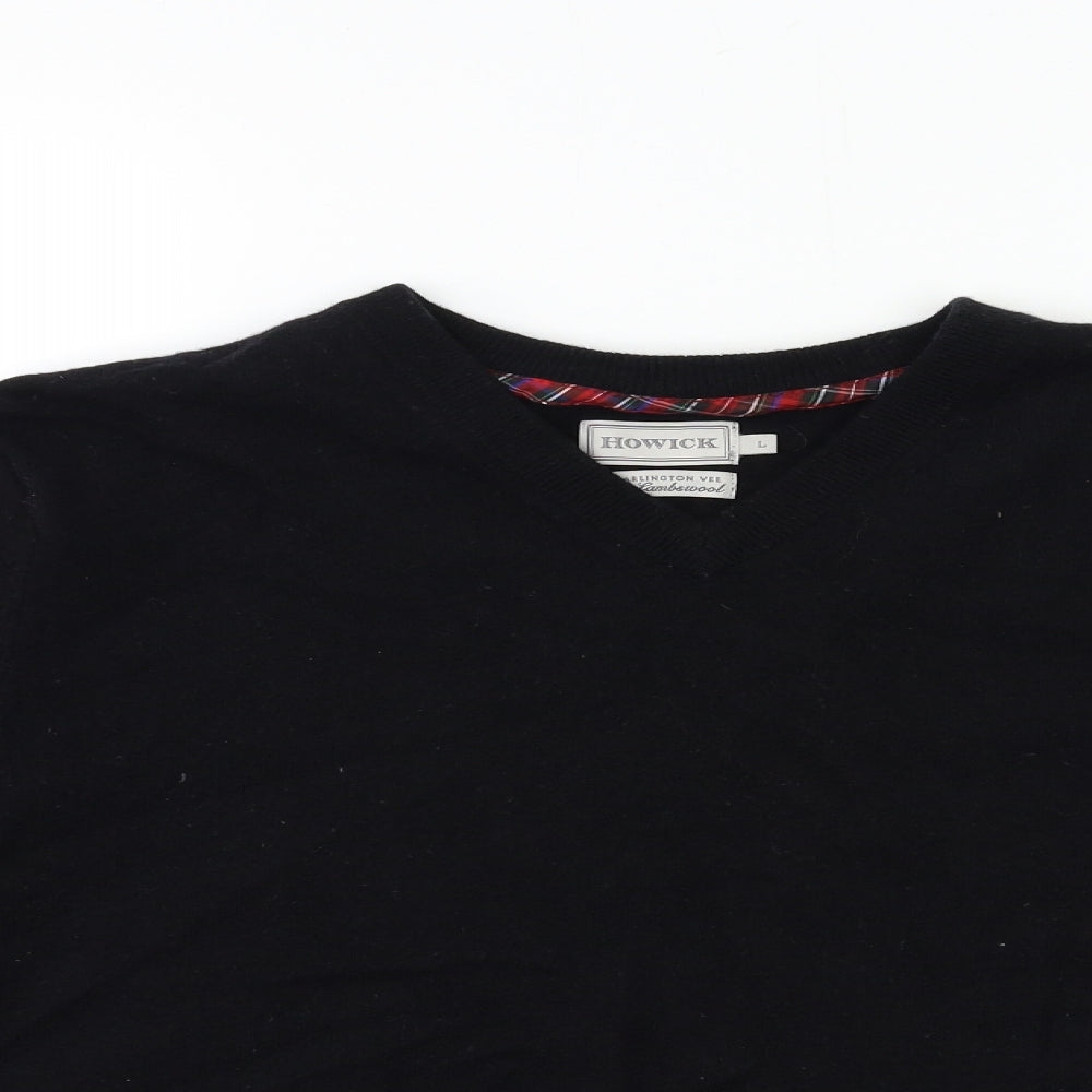 Howick Tailored Mens Black  Knit Pullover Jumper Size L