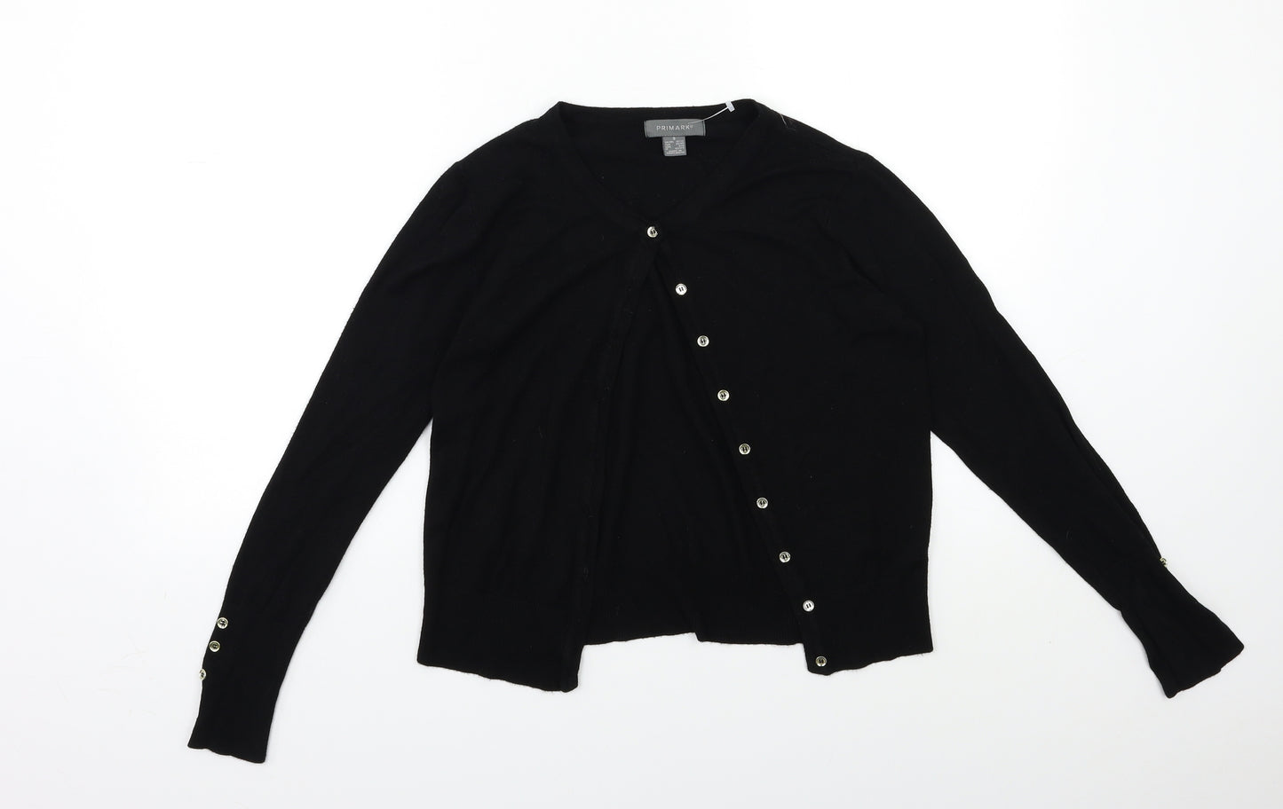Primark Womens Black  Knit Cardigan Jumper Size 10