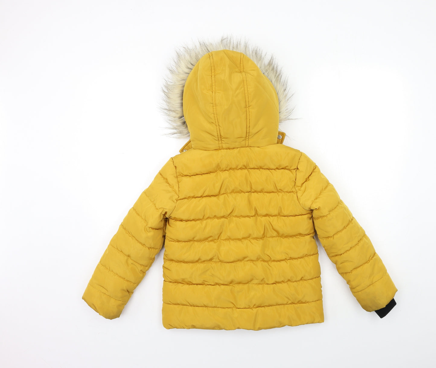 F&F Girls Yellow   Puffer Jacket Coat Size 5-6 Years