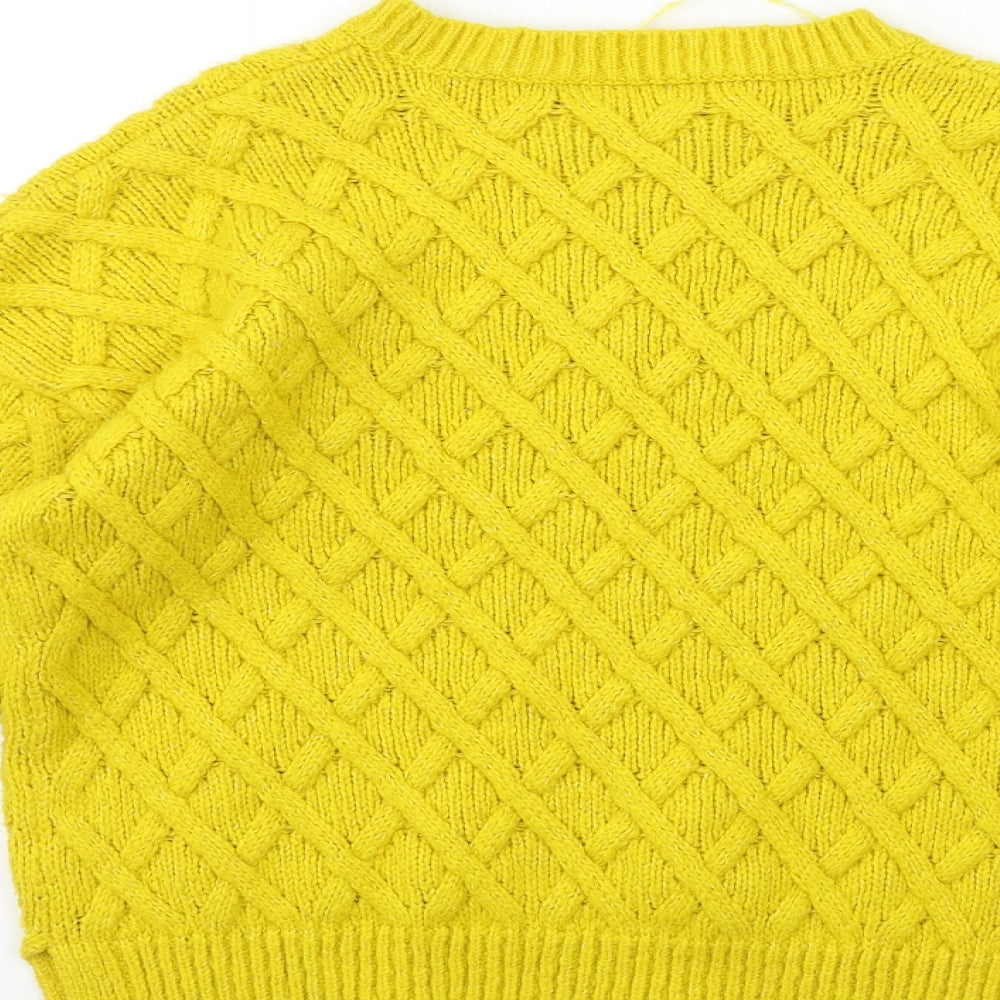 George Womens Yellow  Knit Pullover Jumper Size 12